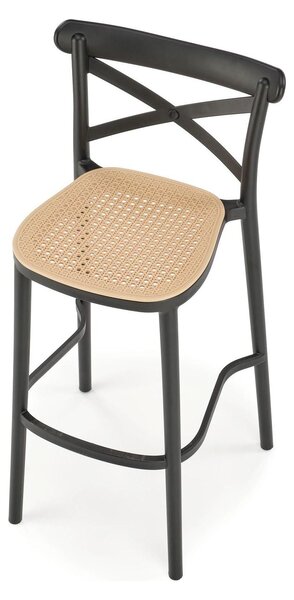 Scaun de bar H111, crem/negru, polipropilena, 103x47x47 cm
