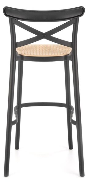 Scaun de bar H111, crem/negru, polipropilena, 103x47x47 cm