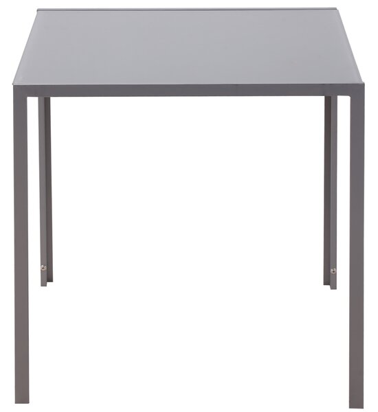 HOMCOM Masă Bucătărie pentru 4 Persoane din Metal și Sticlă Securizată, 75x75x75 cm, Gri | Aosom Romania