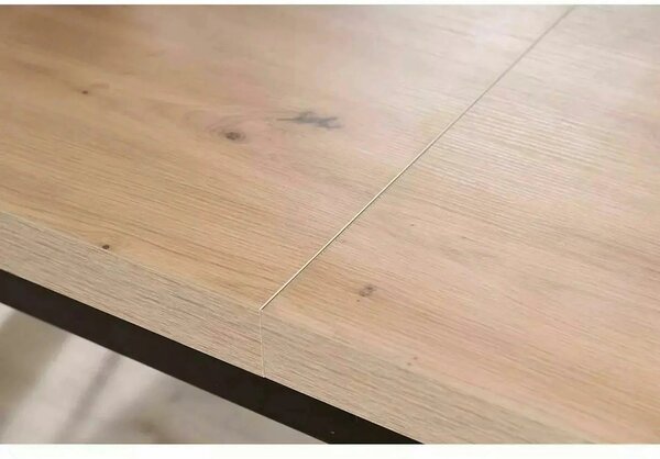 Masa extensibila PRESTO, stejar artisan/negru, PAL laminat, 140/218x80