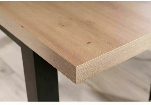 Masa extensibila PRESTO, stejar artisan/negru, PAL laminat, 140/218x80