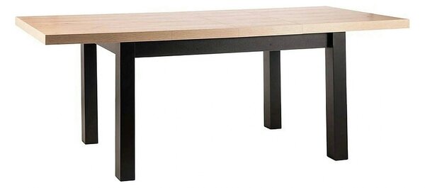 Masa extensibila PRESTO, stejar artisan/negru, PAL laminat, 140/218x80
