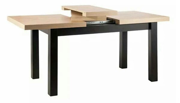 Masa extensibila PRESTO, stejar artisan/negru, PAL laminat, 140/218x80