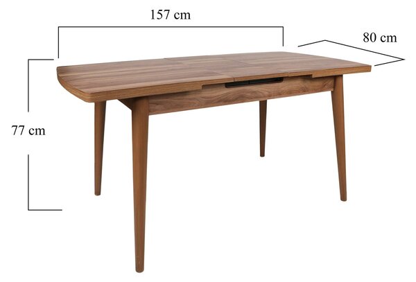Masa Bucatarie Incime, Nuc, 130x79x80 cm