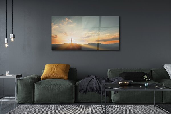 Tablouri pe sticlă top soare Crucea