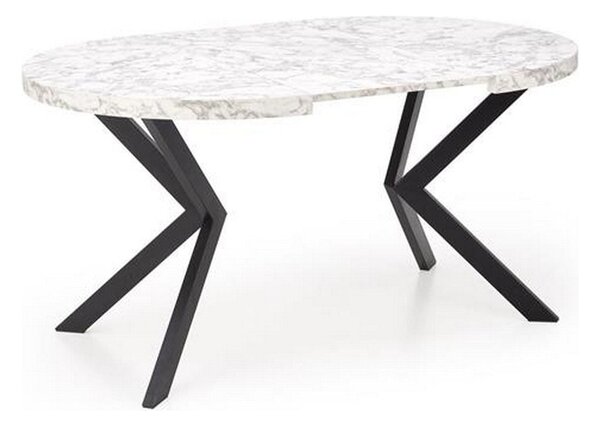Masa extensibila PERONI, alb/gri/negru, PAL furniruit /otel, 100/250x100x75 cm
