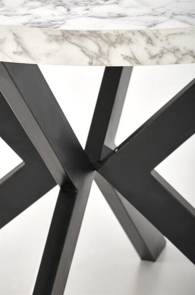 Masa extensibila PERONI, alb/gri/negru, PAL furniruit /otel, 100/250x100x75 cm