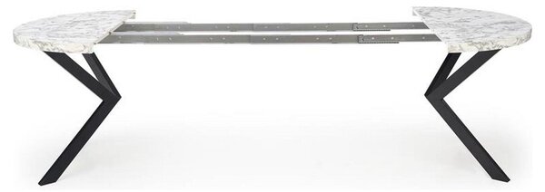 Masa extensibila PERONI, alb/gri/negru, PAL furniruit /otel, 100/250x100x75 cm