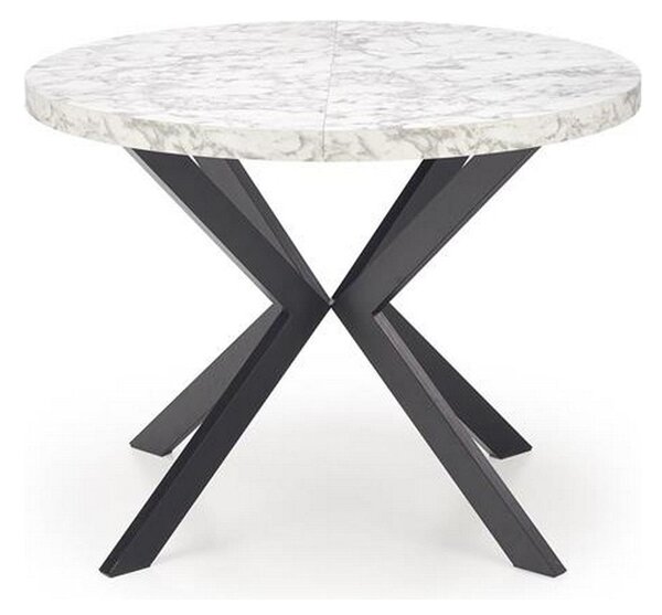 Masa extensibila PERONI, alb/gri/negru, PAL furniruit /otel, 100/250x100x75 cm