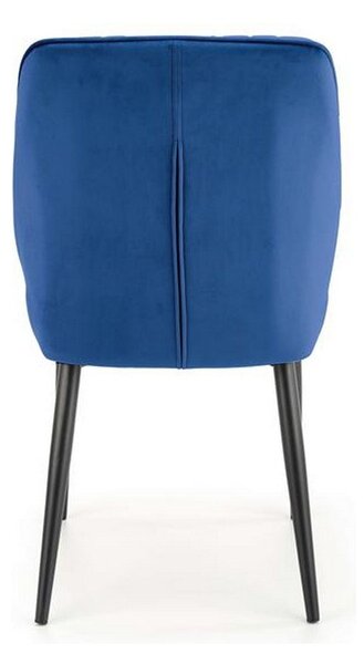 Scaun tapitat K432, albastru, stofa catifelata, 48x57x85 cm
