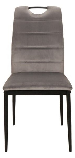 Scaun RIP, stofa catifelata gri/negru, 44x38x92 cm