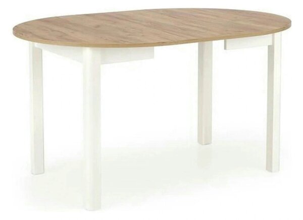 Masa bucatarie rotunda RINGO, stejar/alb, PAL furniruit, 102/142x102x7