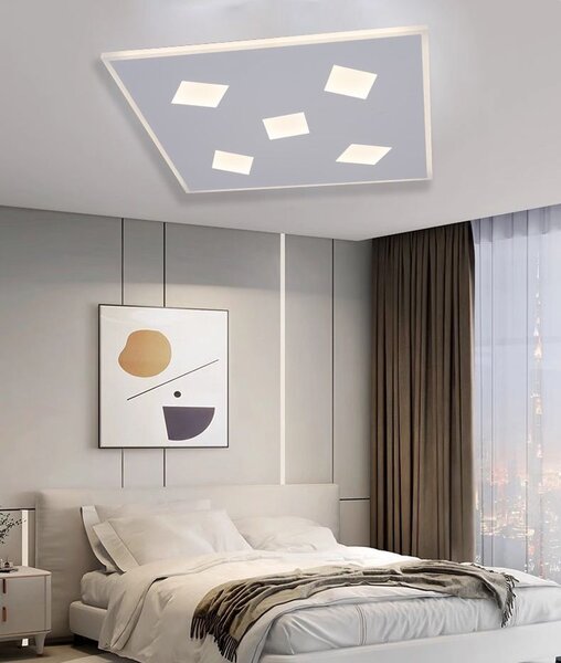 Lustra LED Telecomanda Tip Plafoniera 76W 3 Tipuri Iluminat Dimabila