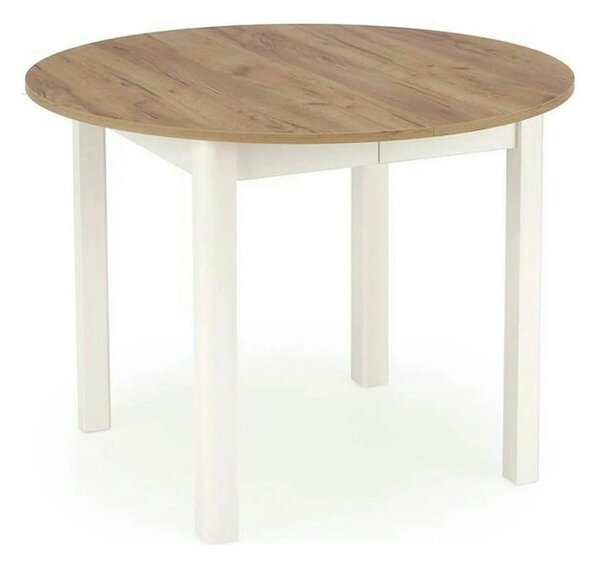 Masa bucatarie rotunda RINGO, stejar/alb, PAL furniruit, 102/142x102x7