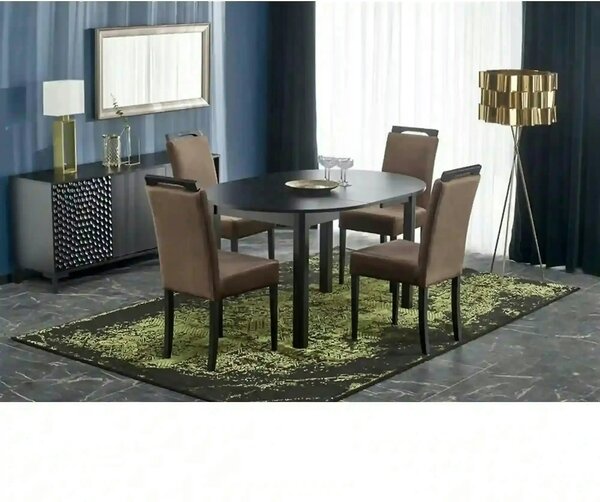 Masa extensibila RINGO, negru, PAL furniruit, 102/142x102x76 cm