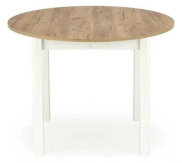 Masa bucatarie rotunda RINGO, stejar/alb, PAL furniruit, 102/142x102x7