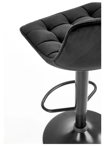 Scaun bar inalt H95, negru, stofa catifelata/otel, 43x44x84/106 cm
