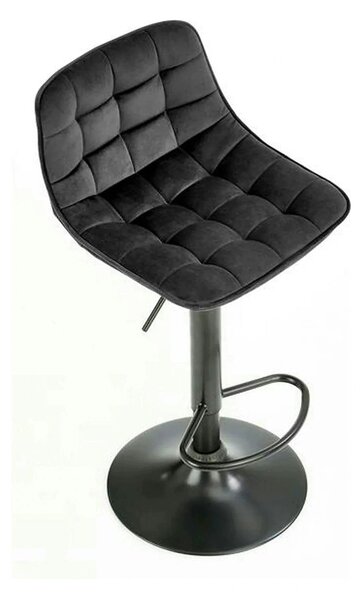 Scaun bar inalt H95, negru, stofa catifelata/otel, 43x44x84/106 cm