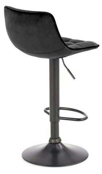 Scaun bar inalt H95, negru, stofa catifelata/otel, 43x44x84/106 cm