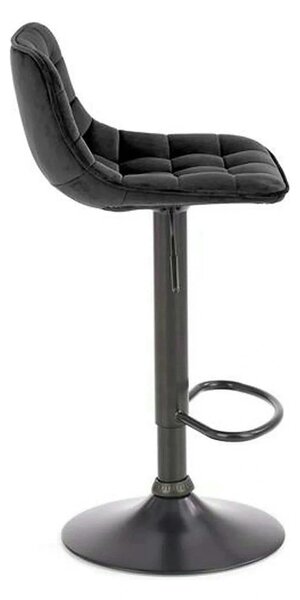 Scaun bar inalt H95, negru, stofa catifelata/otel, 43x44x84/106 cm