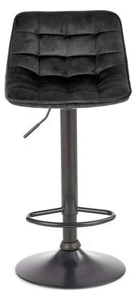 Scaun bar inalt H95, negru, stofa catifelata/otel, 43x44x84/106 cm
