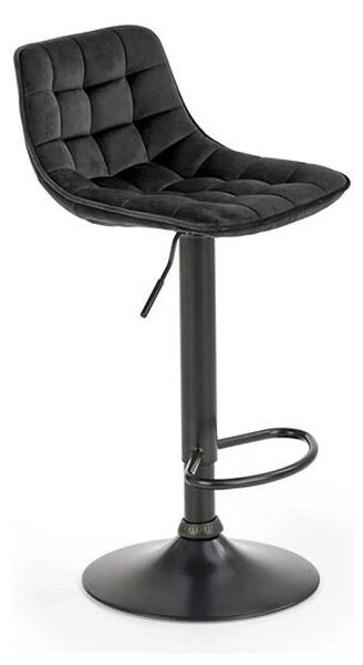 Scaun bar inalt H95, negru, stofa catifelata/otel, 43x44x84/106 cm