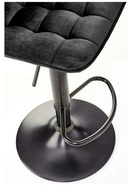 Scaun bar inalt H95, negru, stofa catifelata/otel, 43x44x84/106 cm