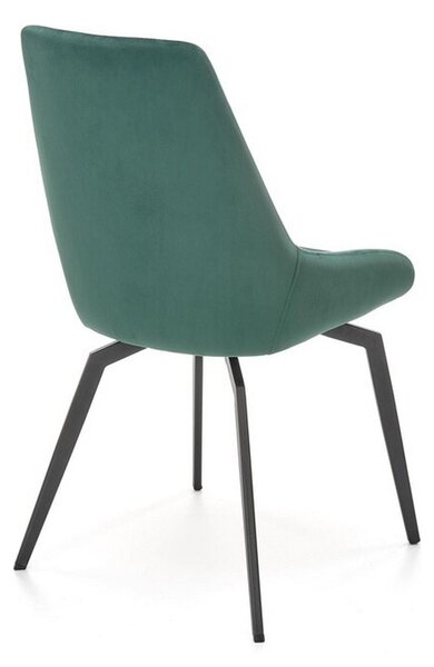 Scaun K479, verde/negru, stofa catifelata/metal, 49x60x91 cm