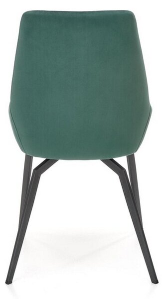 Scaun K479, verde/negru, stofa catifelata/metal, 49x60x91 cm