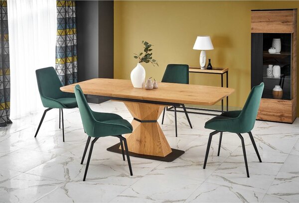 Scaun K479, verde/negru, stofa catifelata/metal, 49x60x91 cm
