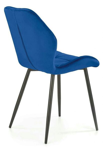 Scaun bucatarie material textil K453, albastru/negru, 48x53x86 cm