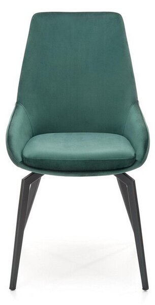 Scaun K479, verde/negru, stofa catifelata/metal, 49x60x91 cm