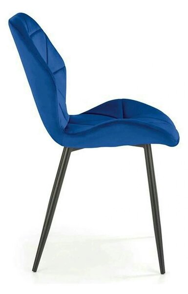 Scaun bucatarie material textil K453, albastru/negru, 48x53x86 cm