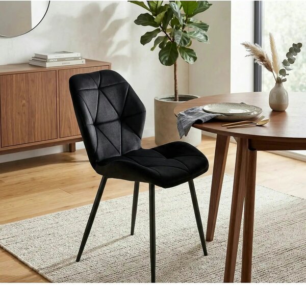 Scaun bucatarie material textil K453, negru, 48x53x86 cm