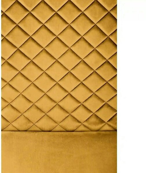 Scaun K442, galben mustar/negru, stofa catifelata/metal, 46x61x102 cm