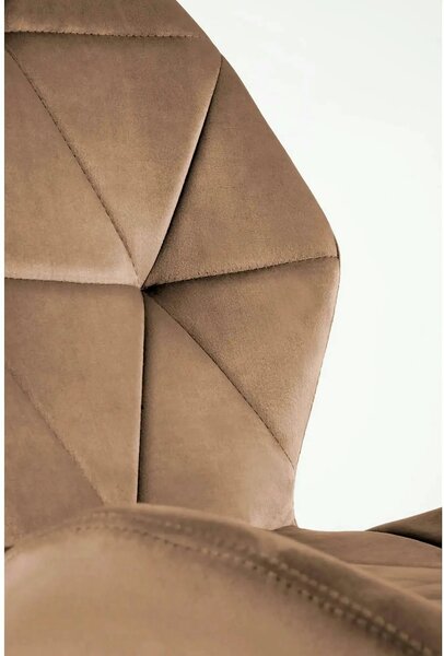 Scaun K453, bej/negru, stofa catifelata/metal, 48x53x86 cm