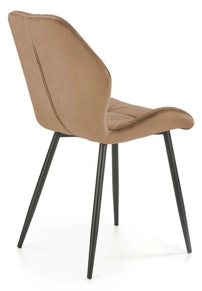 Scaun K453, bej/negru, stofa catifelata/metal, 48x53x86 cm