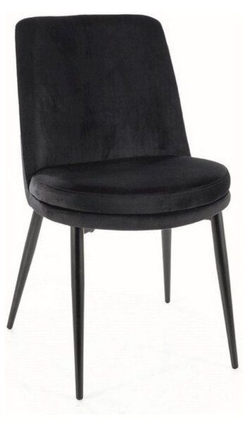 Scaun KAYLA, stofa catifelata neagra/negru, 49x46x84 cm