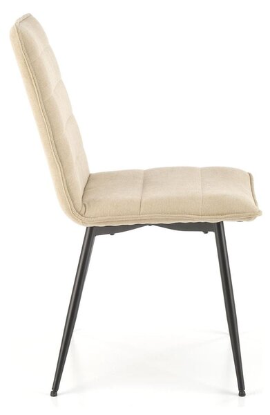 Scaun K493, bej/negru, stofa clasica/metal, 47x60x92 cm