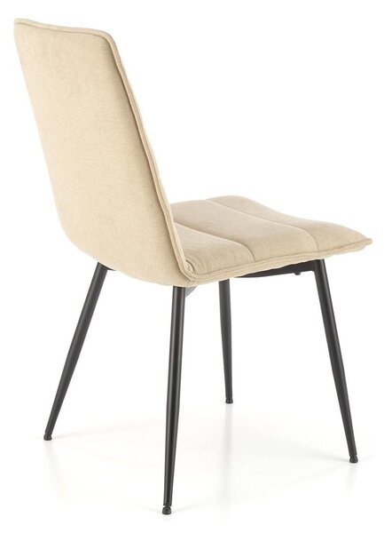 Scaun K493, bej/negru, stofa clasica/metal, 47x60x92 cm