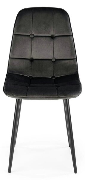 Scaun tapitat K417, negru, stofa catifelata, 44x56x87 cm