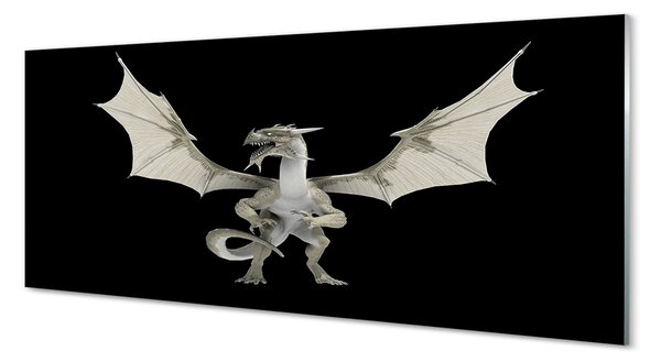 Tablouri pe sticlă Dragon alb