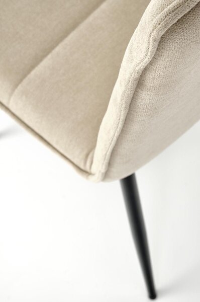 Scaun K493, bej/negru, stofa clasica/metal, 47x60x92 cm