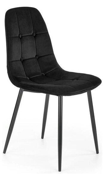 Scaun tapitat K417, negru, stofa catifelata, 44x56x87 cm