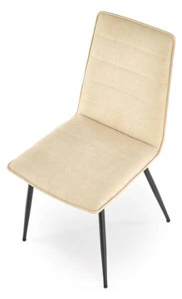 Scaun K493, bej/negru, stofa clasica/metal, 47x60x92 cm