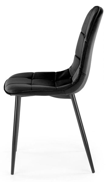 Scaun tapitat K417, negru, stofa catifelata, 44x56x87 cm