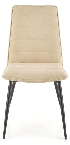 Scaun K493, bej/negru, stofa clasica/metal, 47x60x92 cm