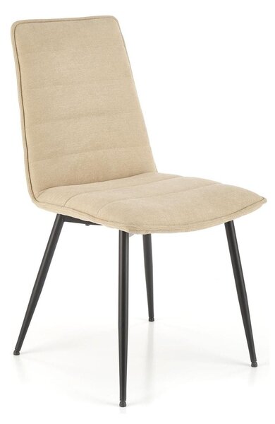 Scaun K493, bej/negru, stofa clasica/metal, 47x60x92 cm