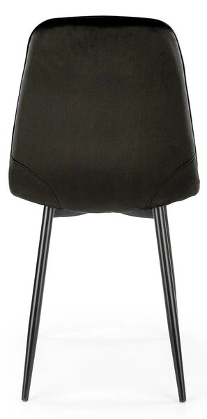 Scaun tapitat K417, negru, stofa catifelata, 44x56x87 cm