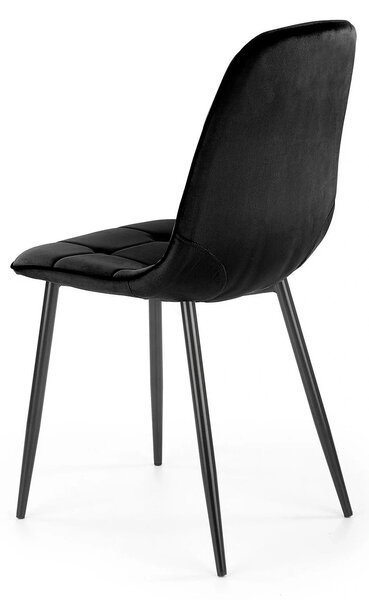 Scaun tapitat K417, negru, stofa catifelata, 44x56x87 cm